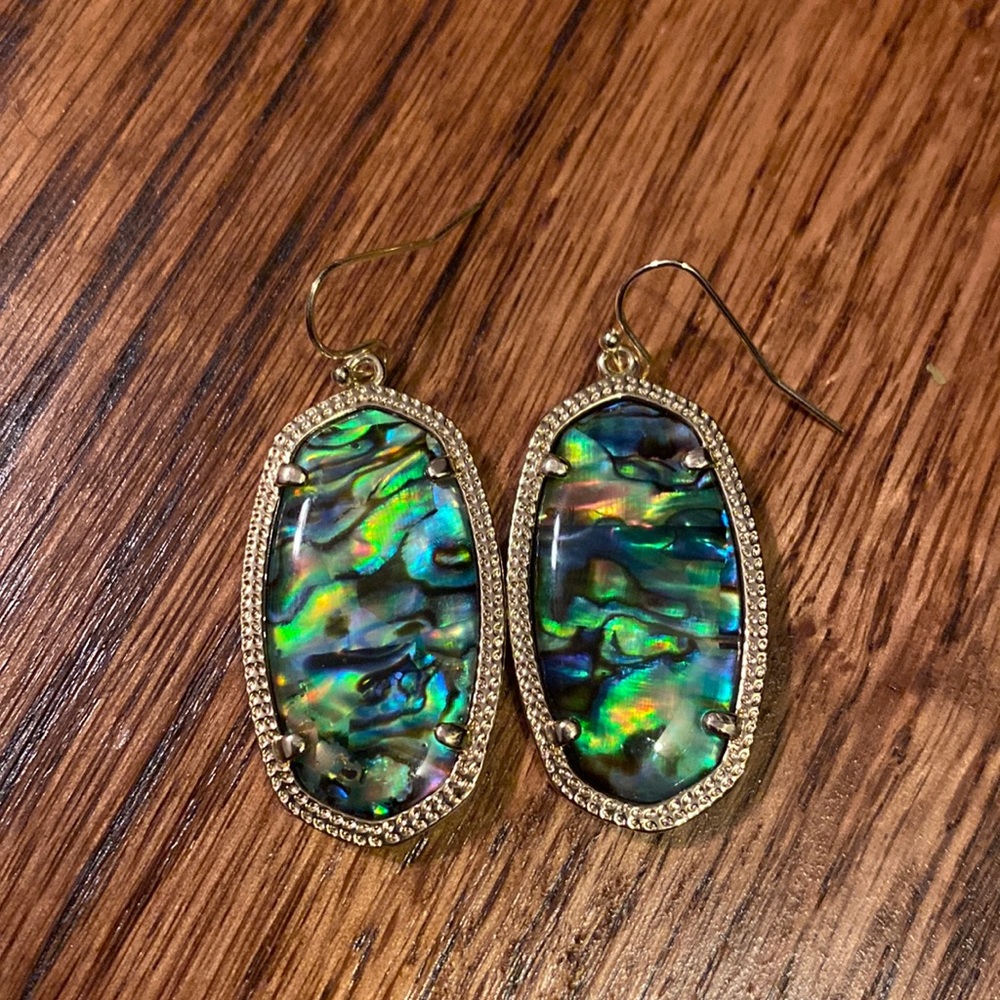 Kendra Scott Elle Drop Earrings in Gold & Abalone